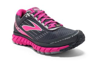 BROOKS GHOST 9 GTX MUJER GRIS FUCSIA 1202241B048